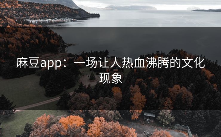 麻豆app：一场让人热血沸腾的文化现象  第1张