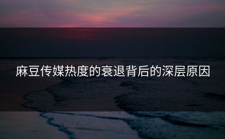 麻豆传媒热度的衰退背后的深层原因 第1张 麻豆传媒热度的衰退背后的深层原因 第1张