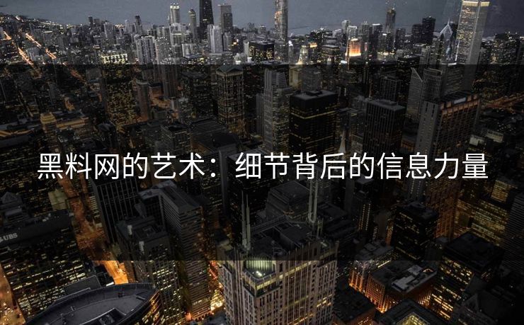 黑料网的艺术:细节背后的信息力量 第1张 黑料网的艺术:细节背后的信息力量 第1张