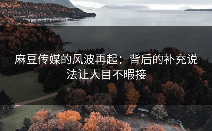 麻豆传媒的风波再起:背后的补充说法让人目不暇接 第1张 麻豆传媒的风波再起:背后的补充说法让人目不暇接 第1张