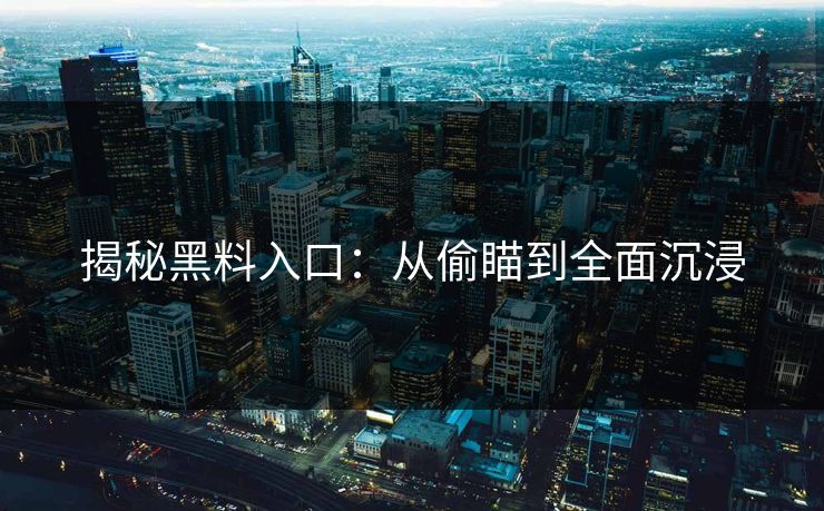 揭秘黑料入口:从偷瞄到全面沉浸 第1张 揭秘黑料入口:从偷瞄到全面沉浸 第1张
